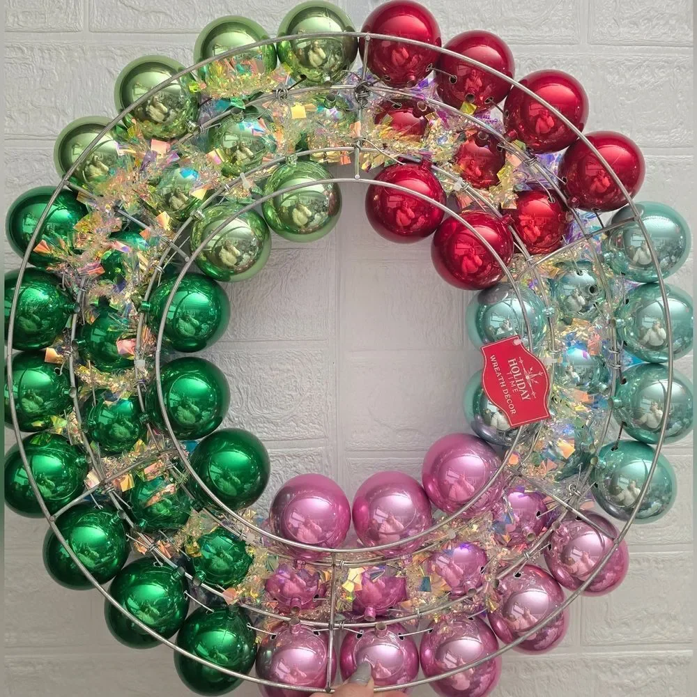 New Multicolor Ornament Christmas Wreath, 20 in, by Holiday Time